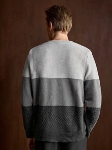Manfinity CityGents 男士條紋高領保暖內裡毛衣 老錢風 度假/假期款 秋季舒適 日常外出與活動穿著 - 彩色 - 查看 2