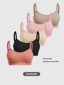 Moonlight&Mama 5pcs Front-Opening Nursing Bras For Pregnant Women - Multicolor - View 8