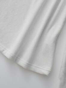 GlowEve CURVE Plus Size Women's Minimalist Casual Solid Color Turtleneck Long Sleeve T-Shirt - White - View 5