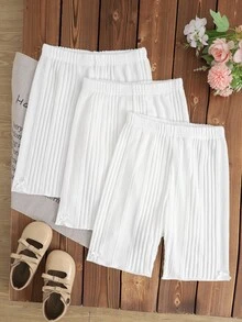 SHEIN 3PCS Tween Girls Leggings - White - View 1