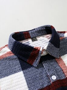 Manfinity CasualCool 男士燈芯絨格紋長袖厚款翻領襯衫 - 彩色 - 查看 5