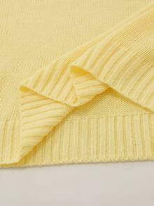Sunnyshic Cream Yellow Soft V-Neck Loose Knit Sweater 2 Pieces Set - Yellow - View 7