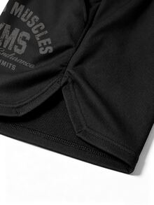 Coreblaze Men's Elastic Waist Solid Color Sports Shorts - Black - View 3