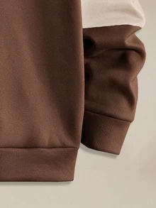 EASEVO Men's Plus Size Crew Neck Long Sleeve Colorblock Pullover Sweatshirt - Multicolor - View 4