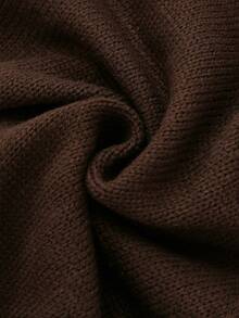 Sweetra Women's Front Button & Wrist Cuff Cardigan - Brown - View 4