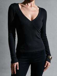 Sweetra 2pcs Women's Black & Brown Long Sleeve - Multicolor - View 4
