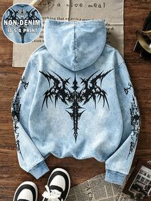 Tween Boy Hooded Printed Long Sleeve Sweatshirt - Multicolor - View 2
