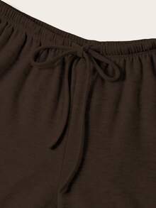SHEIN EZwear 2色針織女款寬腿褲 - 彩色 - 查看 3