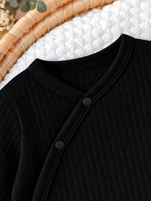 SHEIN 新生兒休閒嬰兒服裝套裝 中性連身衣 長袖輕便長褲 米色卡其印花套裝 女嬰新生兒搭配套裝 - 彩色 - 查看 4