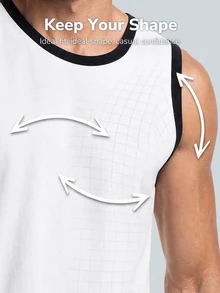 TekDrob Double Anti-Odor Heavy Viscose Slim Tank Top With Contrast Detail - White - View 4