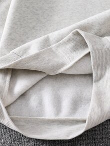SHEIN 2件組兒童青少年男孩秋冬休閒拼色織帶針織圓領長袖套頭衛衣與長褲套裝，男孩運動休閒套裝 - 彩色 - 查看 8