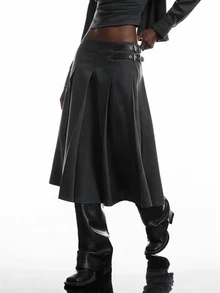 LYSMO Women's Casual Comfortable Black Autumn/Winter Skirt - Black - View 6