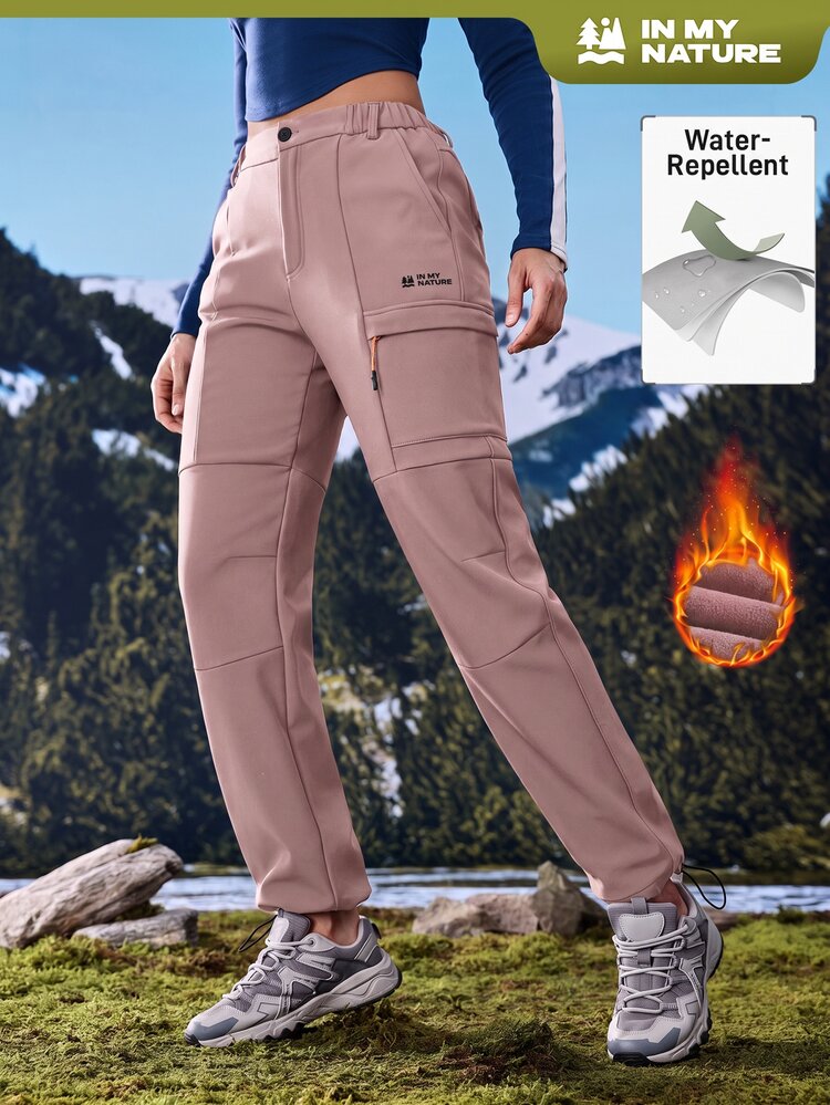Exploreva Exploreva Celana Hiking Wanita dengan Kancing Saku dan Pinggang Elastis - Dusty Pink - View 12