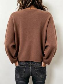 SHEIN Women Casual Renaissance Fall/Winter Festival Outfits Elegant Sweaters Casual Renaissance - Maroon - View 2