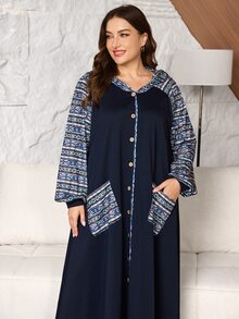 Lacomfia سويت شيرت طويل مقاس كبير بقلنسوة وأكمام طويلة فضفاض كاجوال يومي بتصميم بسيط مع جيب ونقشة زهور عشوائية - الأسود - مشاهدة 3