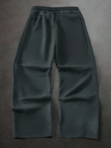 HUEFORM Men's Black Drawstring Elastic Waist Casual Slanted Pocket Sweatpants - Dark Grey - View 2