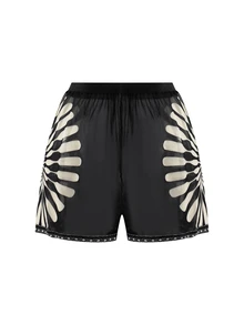 Swim Oasis 2pcs Vintage One-Piece Swimsuit Set, One-Piece Swimsuit With Mesh Shorts And Asymmetrical Metal Buckle - Black - View 9