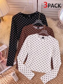 SHEIN EZwear 3件裝大尺碼T恤 - 彩色 - 查看 12