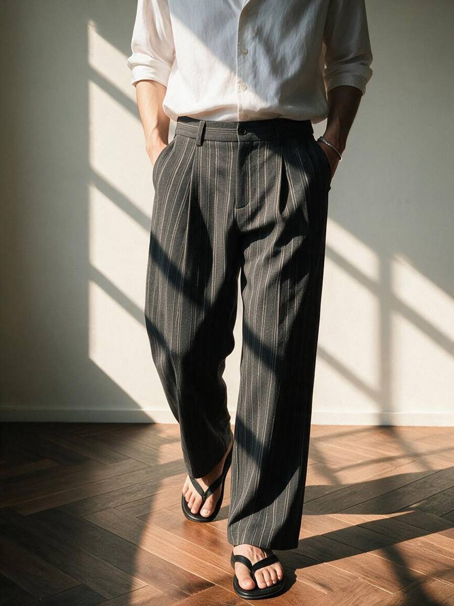 TONEVAULT Men's Casual Loose Pants With Pockets - Black - View 1