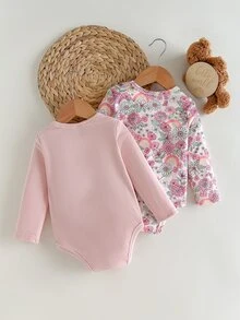 SHEIN 2件裝女嬰連身衣 - 彩色 - 查看 3