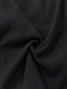 SHEIN LUNE CURVE Plus Lapel Neck Flap Detail Overcoat Winter - Black - View 6