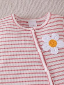 SHEIN 嬰兒新生女嬰與男嬰連身衣 梭織布料附貼花裝飾 - 彩色 - 查看 7
