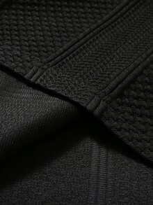Manfinity Homme Men Textured Knit Contrast Trim Polo Shirt - Black - View 6