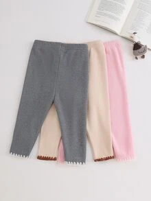 SHEIN 3PCS Baby Girls Bottoms - Multicolor - View 3