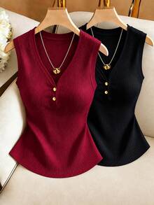 Franclia Kaos Wanita Lengan Panjang Kerah Bulat dengan Detail Patchwork Renda dan Tali Pengikat di Bagian Belakang (Kerah V), Cocok untuk di Rumah, Pakaian Sehari-hari, Kencan, Bepergian, dan Pesta - Burgundy - View 4