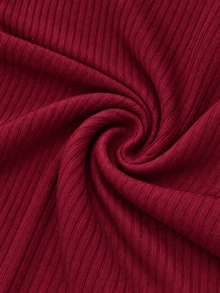 Franclia Kaos Wanita Lengan Panjang Kerah Bulat dengan Detail Patchwork Renda dan Tali Pengikat di Bagian Belakang (Kerah V), Cocok untuk di Rumah, Pakaian Sehari-hari, Kencan, Bepergian, dan Pesta - Burgundy - View 5