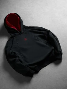 Manfinity EMRG Men's American Style Spider Embroidered Casual Versatile Fashion Double Hooded Sweatshirt - Black - View 4