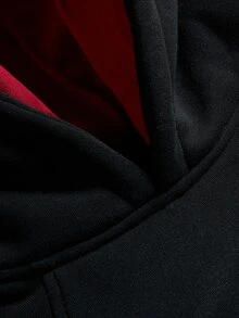 Manfinity EMRG Men's American Style Spider Embroidered Casual Versatile Fashion Double Hooded Sweatshirt - Black - View 7