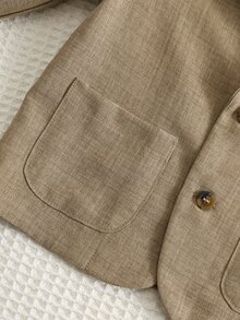SHEIN 3件組男孩休閒校園風領結領長袖鈕扣襯衫、長袖背心、長褲套裝，適合生日派對、洗禮、晚宴、表演、婚禮、聖誕派對等場合 - 彩色 - 查看 7