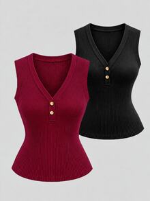 Franclia Kaos Wanita Lengan Panjang Kerah Bulat dengan Detail Patchwork Renda dan Tali Pengikat di Bagian Belakang (Kerah V), Cocok untuk di Rumah, Pakaian Sehari-hari, Kencan, Bepergian, dan Pesta - Burgundy - View 3