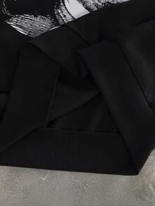 PAVTROS Men's Autumn/Winter Fashion Letter Print Hoodie - Black - View 3