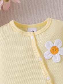 SHEIN 嬰兒新生女嬰與男嬰連身衣 梭織布料附貼花裝飾 - 彩色 - 查看 3