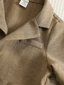 SHEIN 3件組男孩休閒校園風領結領長袖鈕扣襯衫、長袖背心、長褲套裝，適合生日派對、洗禮、晚宴、表演、婚禮、聖誕派對等場合 - 彩色 - 查看 11
