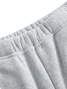 SHEIN Tween Girls Grey Sweatpants With Striped Design, Casual Fashion Creative Personalized - Grey - View 7