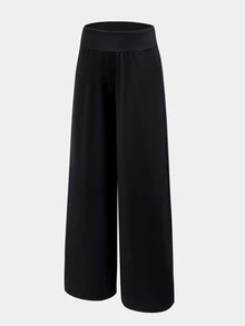 Eassivo Women's Straight Leg Solid Color Sports Pants - Black - View 3