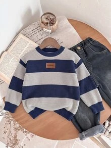 SHEIN LMoss Kids كنزات خريفية للأولاد الصغار - متعدد الألوان - مشاهدة 8