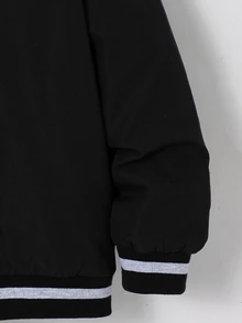 SHEIN 兒童小男孩可正反穿時尚鈕扣長袖秋冬夾克，適合日常穿著 - 彩色 - 查看 3