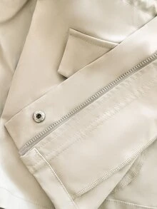 Solavon Women's Commuter Hooded Pocket Design Trench Coat - Apricot - View 8