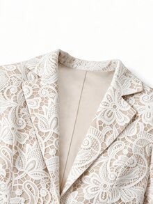 SHEIN Clasi 女款單鈕扣長袖夾克與長褲休閒日常兩件套 - 彩色 - 查看 5