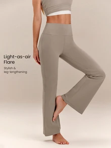 GLOWMODE 28" FeatherFit™ Flared Leggings  Spring Summer - Khaki - View 2