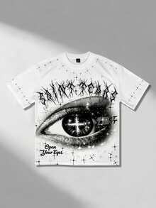 ROMWE MEN 2026 New Waffle Knit Spring/Summer Casual Everyday Plus Size Men's T-Shirt - White - View 7
