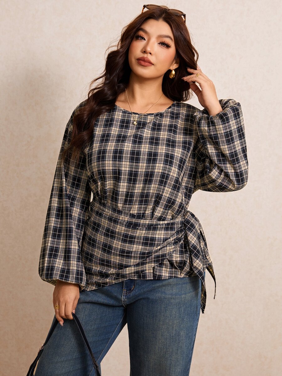 Elaquor Plus Size Blouses - Multicolor - View 1