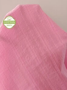 Snug Reverie Women's 100% Pure Cotton Pink Romantic Ruffle Trim Party Open Front Loungewear Set - Pink - View 7