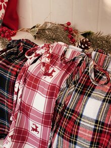 Comfortcana Women's Drawstring Plaid Print Shorts 3pcs Set - Multicolor - View 8