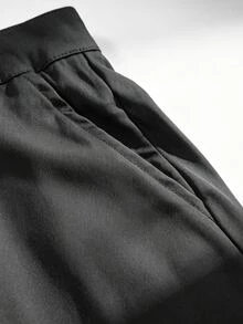 DAZY Men Drapey Black Dress Trousers Single Pleat Wide Leg Pants Retro Old Money Style Spring Fall High Waist Pants Urban Street & Office - Black - View 8