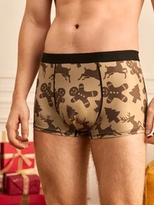 Notgurli Men's Christmas Gingerbread Man All-Over Print Boxer Briefs - Multicolor - View 4